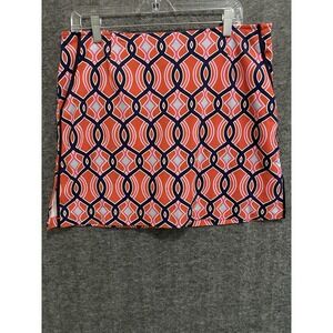 Golftini Skort Womens 10 Pink Blue Member Guest Golf Skirt Stretch Pocket Tennis